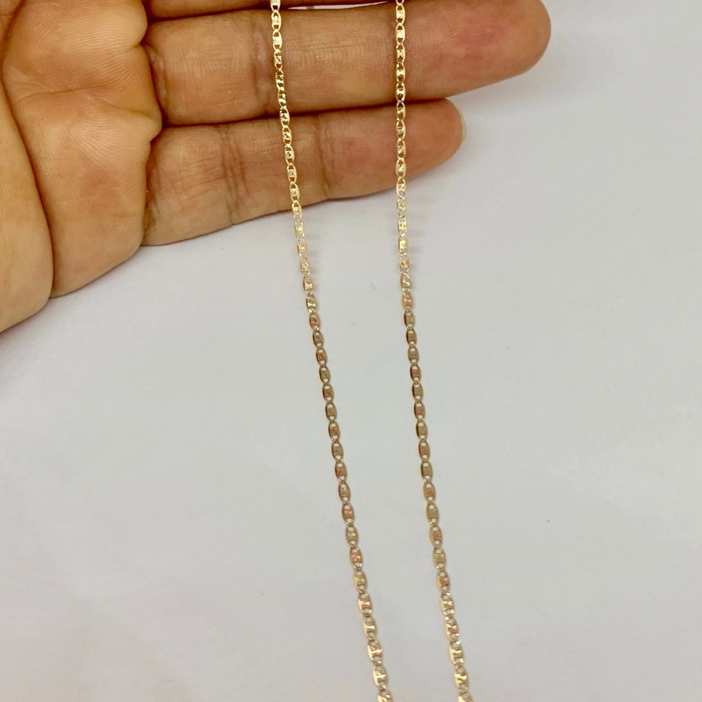 10k Solid Yellow White Rose Gold Dainty Necklace